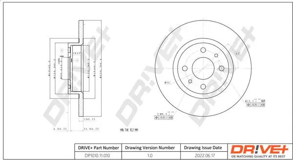 Drive+ DP1010110101 Тормозной диск