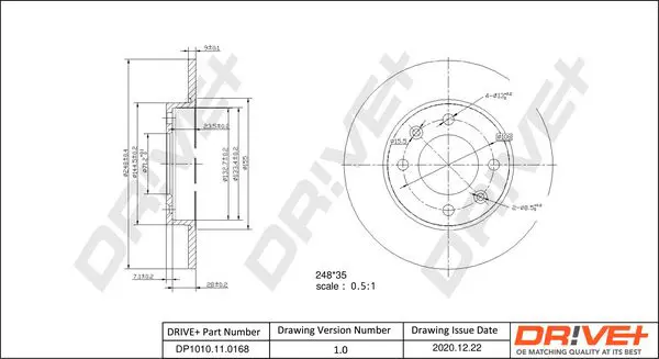 Drive+ DP1010110168 Тормозной диск