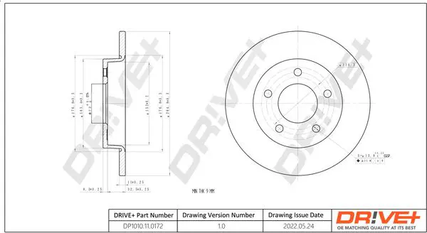 Drive+ DP1010110172 Тормозной диск