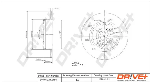 Drive+ DP1010110194 Тормозной диск
