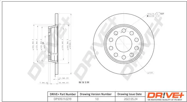 Drive+ DP1010110219 Тормозной диск
