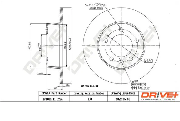 Drive+ DP1010110224 Тормозной диск