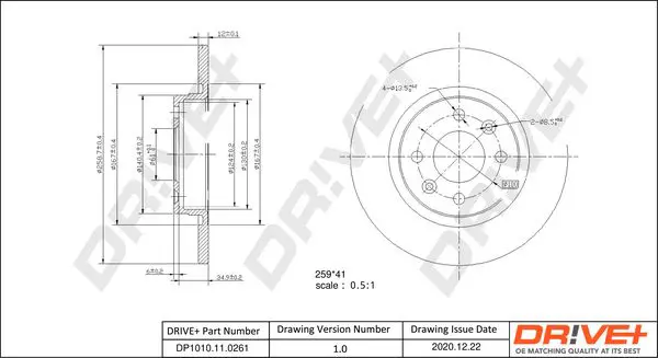 Drive+ DP1010110261 Тормозной диск