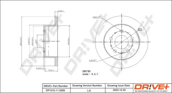 Drive+ DP1010110285 Тормозной диск