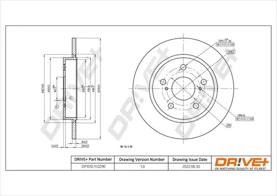 Drive+ DP1010110290 Тормозной диск