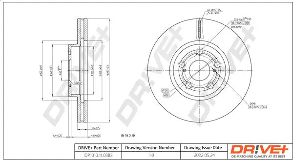 Drive+ DP1010110383 Тормозной диск
