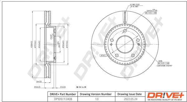 Drive+ DP1010110408 Тормозной диск