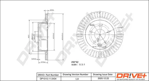 Drive+ DP1010110434 Тормозной диск