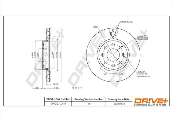 Drive+ DP1010110484 Тормозной диск