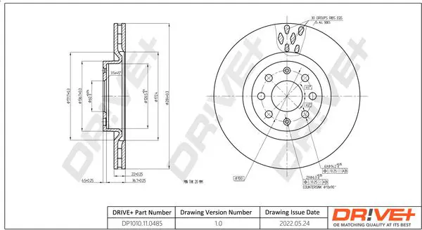 Drive+ DP1010110485 Тормозной диск