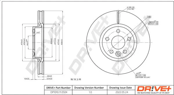 Drive+ DP1010110504 Тормозной диск