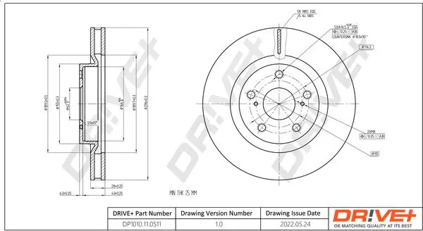Drive+ DP1010110511 Тормозной диск