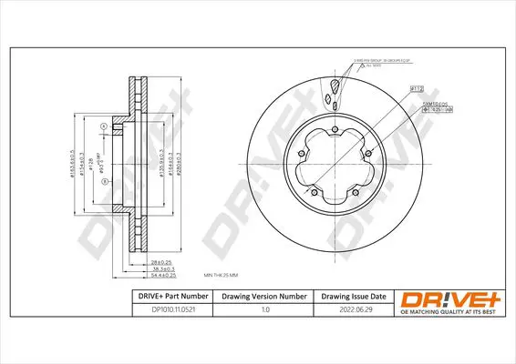Drive+ DP1010110521 Тормозной диск