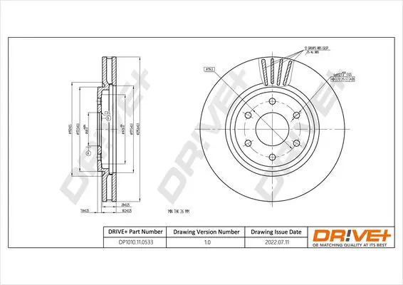 Drive+ DP1010110533 Тормозной диск