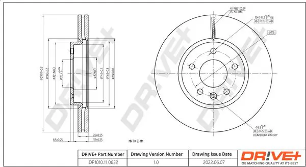 Drive+ DP1010110632 Тормозной диск