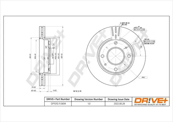 Drive+ DP1010110694 Тормозной диск