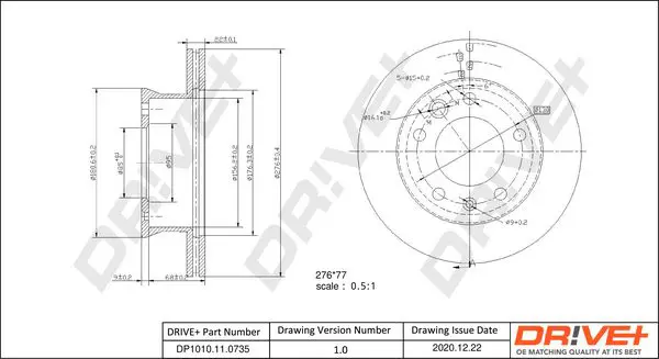 Drive+ DP1010110735 Тормозной диск