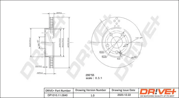 Drive+ DP1010110840 Тормозной диск