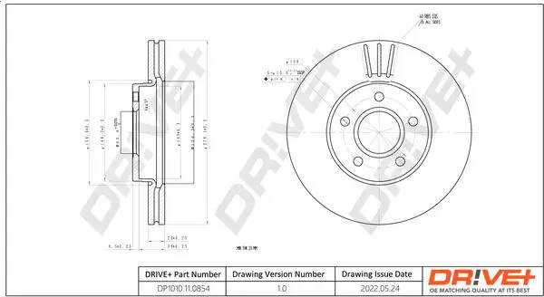 Drive+ DP1010110854 Тормозной диск