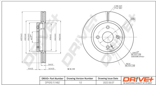 Drive+ DP1010111482 Тормозной диск