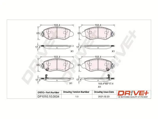 Drive+ DP1010100834 Комплект тормозных колодок,