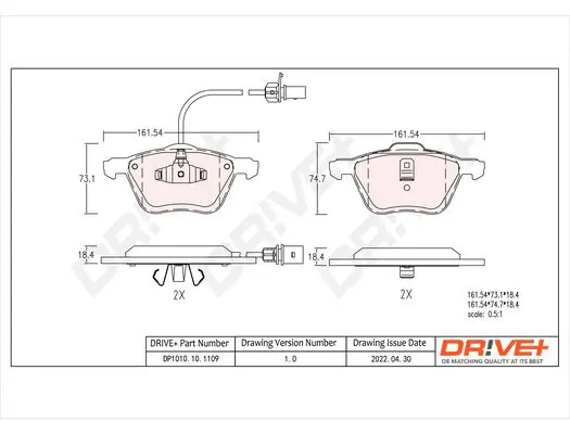 Drive+ DP1010101109 Комплект тормозных колодок,