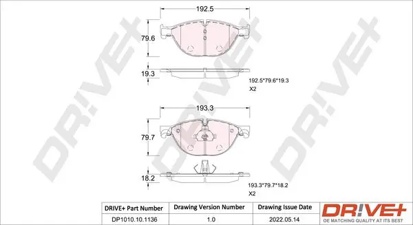 Drive+ DP1010101136 Комплект тормозных колодок,