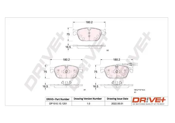 Drive+ DP1010101251 Комплект тормозных колодок,