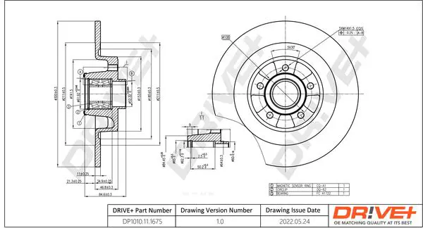 Drive+ DP1010111675 Тормозной диск