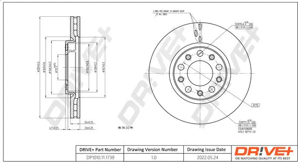 Drive+ DP1010111739 Тормозной диск