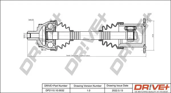Drive+ DP2110100032 Приводной вал