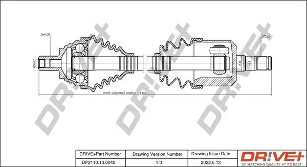 Drive+ DP2110100040 Приводной вал