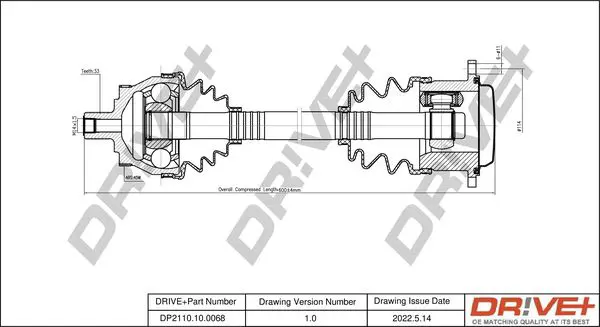 Drive+ DP2110100068 Приводной вал