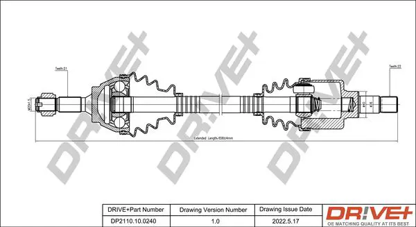 Drive+ DP2110100240 Приводной вал