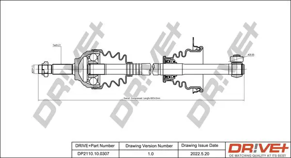 Drive+ DP2110100307 Приводной вал