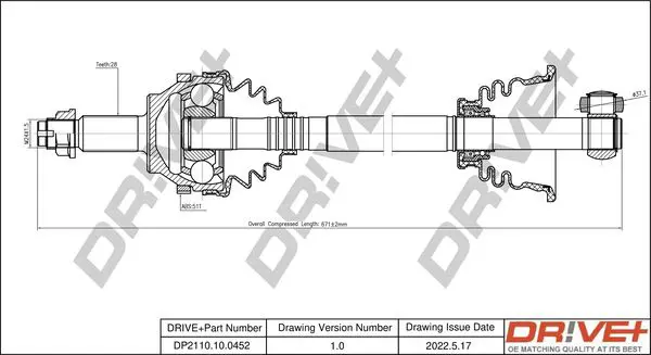 Drive+ DP2110100452 Приводной вал
