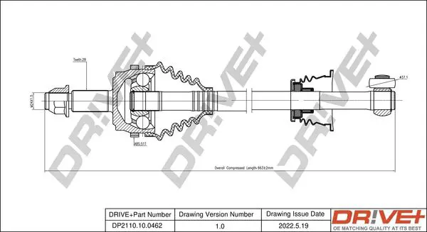 Drive+ DP2110100462 Приводной вал