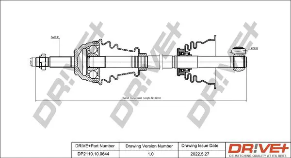 Drive+ DP2110100644 Приводной вал
