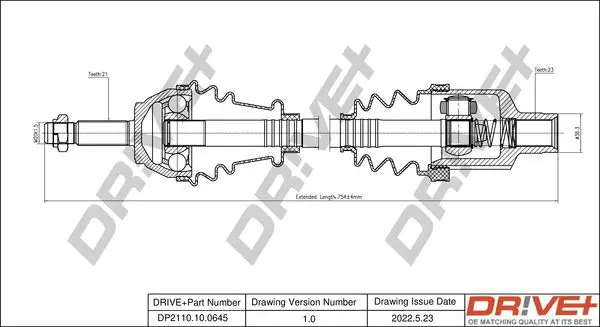 Drive+ DP2110100645 Приводной вал