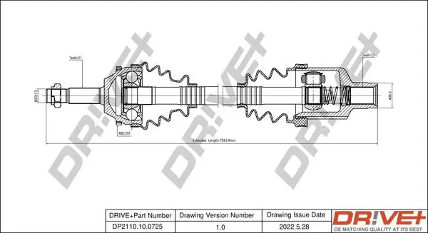 Drive+ DP2110100725 Приводной вал