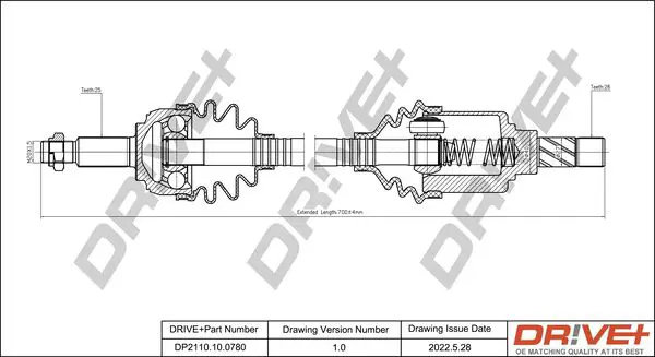Drive+ DP2110100780 Приводной вал
