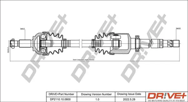 Drive+ DP2110100800 Приводной вал