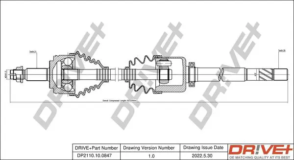 Drive+ DP2110100847 Приводной вал