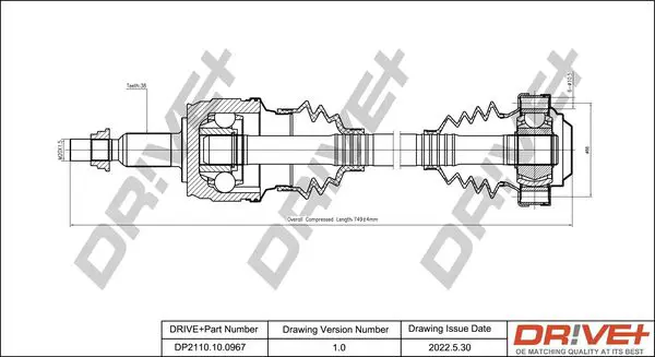 Drive+ DP2110100967 Приводной вал