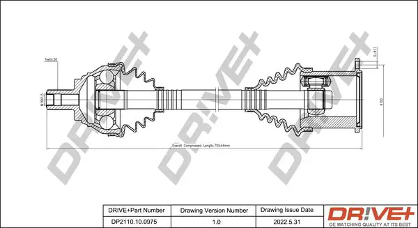 Drive+ DP2110100975 Приводной вал