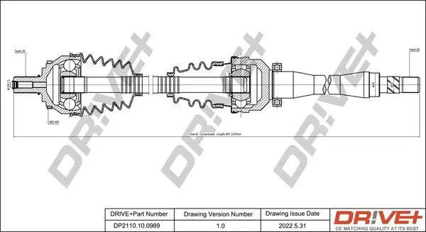 Drive+ DP2110100989 Приводной вал