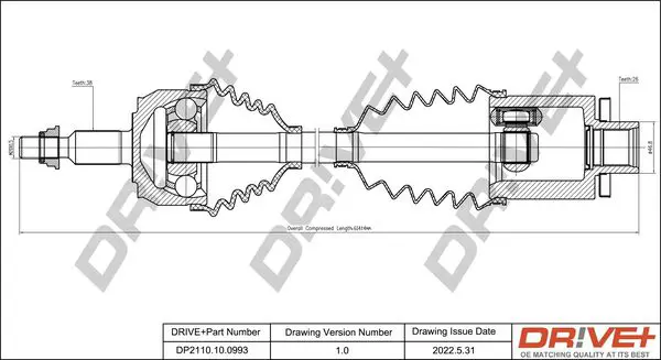 Drive+ DP2110100993 Приводной вал