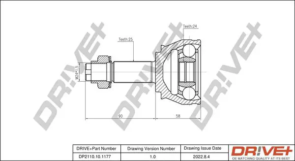 Drive+ DP2110101177 Шарнирный комплект, приводной