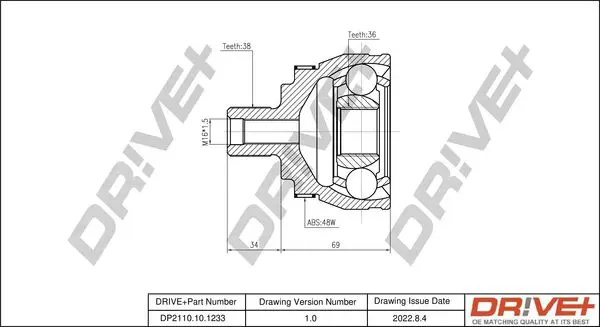 Drive+ DP2110101233 Шарнирный комплект, приводной