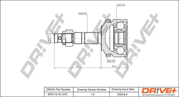 Drive+ DP2110101370 Шарнирный комплект, приводной